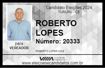 Candidato ROBERTO LOPES 2024 - TURURU - Eleições