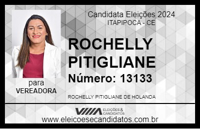 Candidato ROCHELLY PITIGLIANE 2024 - ITAPIPOCA - Eleições