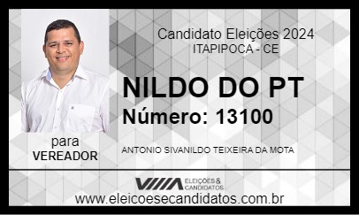 Candidato NILDO TEIXEIRA 2024 - ITAPIPOCA - Eleições