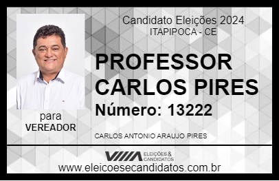 Candidato PROFESSOR CARLOS PIRES 2024 - ITAPIPOCA - Eleições