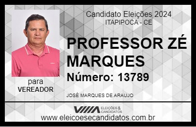 Candidato PROFESSOR ZÉ MARQUES 2024 - ITAPIPOCA - Eleições