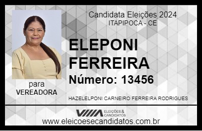 Candidato ELEPONI FERREIRA 2024 - ITAPIPOCA - Eleições