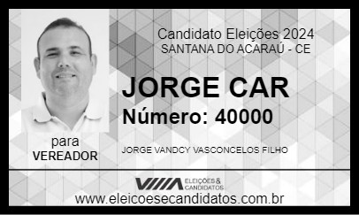 Candidato JORGE CAR 2024 - SANTANA DO ACARAÚ - Eleições