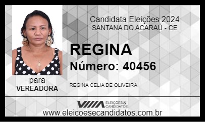 Candidato REGINA 2024 - SANTANA DO ACARAÚ - Eleições