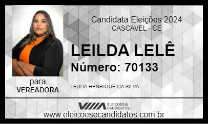 Candidato LEILDA LELÊ 2024 - CASCAVEL - Eleições