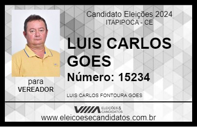 Candidato LUIS CARLOS GOES 2024 - ITAPIPOCA - Eleições