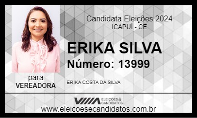 Candidato ERIKA SILVA 2024 - ICAPUÍ - Eleições