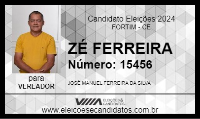 Candidato ZÉ FERREIRA 2024 - FORTIM - Eleições