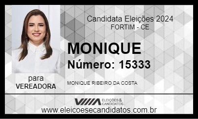 Candidato MONIQUE 2024 - FORTIM - Eleições