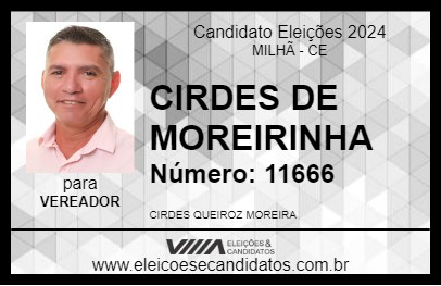 Candidato CIRDES DE MOREIRINHA 2024 - MILHÃ - Eleições