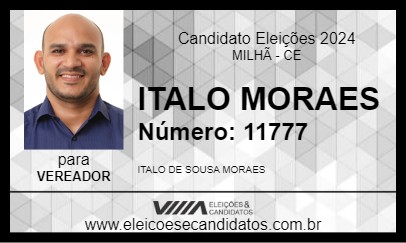 Candidato ITALO MORAES 2024 - MILHÃ - Eleições