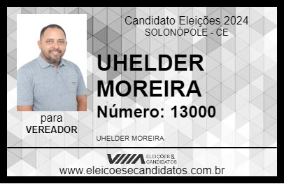 Candidato UHELDER MOREIRA 2024 - SOLONÓPOLE - Eleições