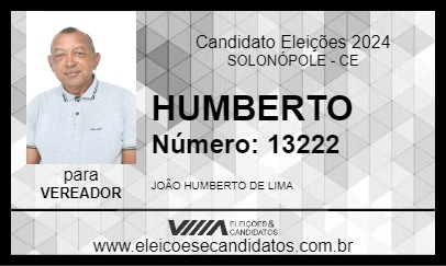 Candidato HUMBERTO 2024 - SOLONÓPOLE - Eleições