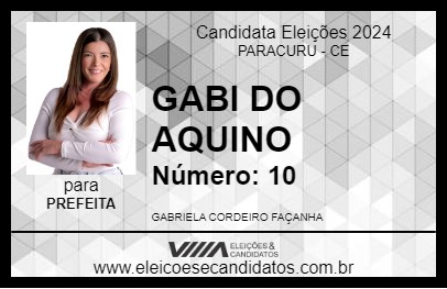 Candidato GABI DO AQUINO 2024 - PARACURU - Eleições