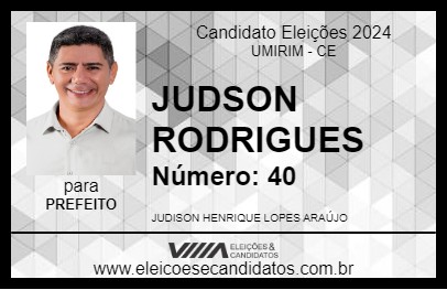 Candidato JUDSON RODRIGUES 2024 - UMIRIM - Eleições