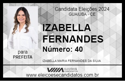 Candidato IZABELLA FERNANDES 2024 - GUAIÚBA - Eleições