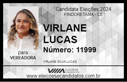 Candidato VIRLANE LUCAS 2024 - PINDORETAMA - Eleições