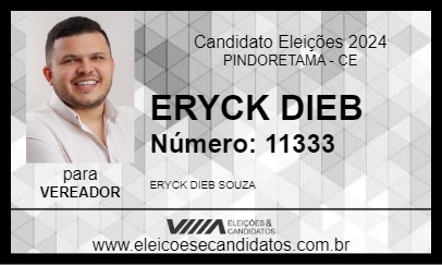 Candidato ERYCK DIEB 2024 - PINDORETAMA - Eleições