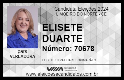 Candidato ELISETE DUARTE 2024 - LIMOEIRO DO NORTE - Eleições