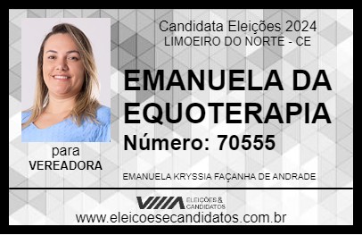 Candidato EMANUELA DA EQUOTERAPIA 2024 - LIMOEIRO DO NORTE - Eleições