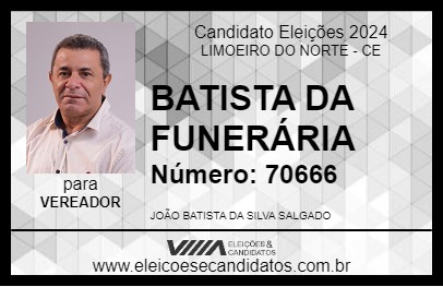 Candidato BATISTA DA FUNERÁRIA 2024 - LIMOEIRO DO NORTE - Eleições