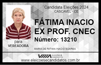 Candidato FÁTIMA INACIO EX PROF. CNEC 2024 - CASCAVEL - Eleições