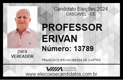 Candidato PROFESSOR ERIVAN 2024 - CASCAVEL - Eleições