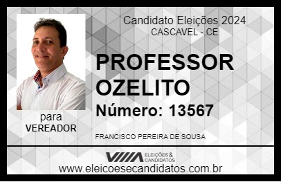 Candidato PROFESSOR OZELITO 2024 - CASCAVEL - Eleições