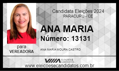 Candidato ANA MARIA 2024 - PARACURU - Eleições