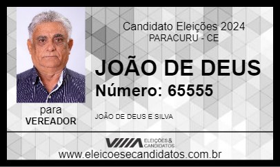 Candidato JOÃO DE DEUS 2024 - PARACURU - Eleições