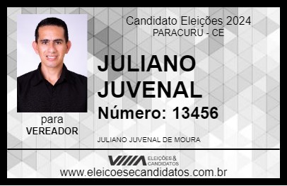 Candidato JULIANO JUVENAL 2024 - PARACURU - Eleições