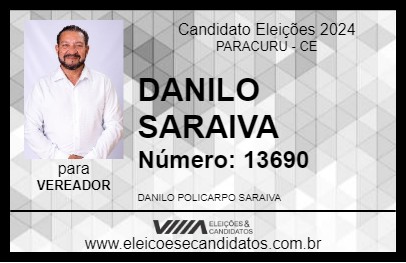 Candidato DANILO SARAIVA 2024 - PARACURU - Eleições