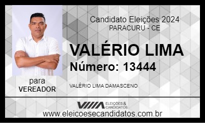 Candidato VALÉRIO LIMA 2024 - PARACURU - Eleições