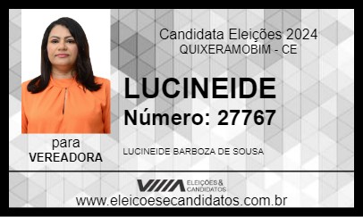 Candidato LUCINEIDE 2024 - QUIXERAMOBIM - Eleições