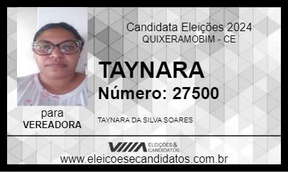 Candidato TAYNARA 2024 - QUIXERAMOBIM - Eleições