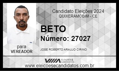 Candidato BETO 2024 - QUIXERAMOBIM - Eleições