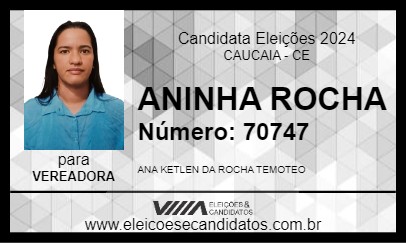 Candidato ANINHA ROCHA 2024 - CAUCAIA - Eleições