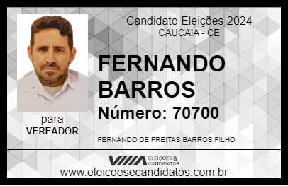 Candidato FERNANDO BARROS 2024 - CAUCAIA - Eleições