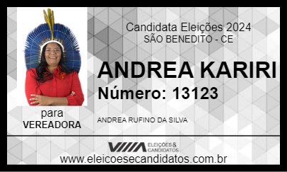 Candidato ANDREA KARIRI 2024 - SÃO BENEDITO - Eleições