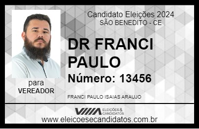 Candidato DR FRANCI PAULO 2024 - SÃO BENEDITO - Eleições