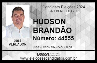 Candidato HUDSON BRANDÃO 2024 - SÃO BENEDITO - Eleições