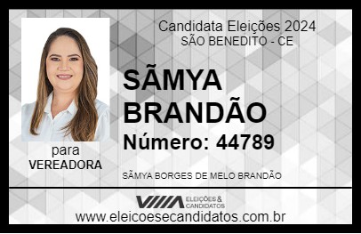 Candidato SÃMYA BRANDÃO 2024 - SÃO BENEDITO - Eleições