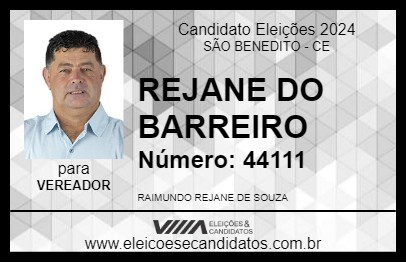 Candidato REJANE DO BARREIRO 2024 - SÃO BENEDITO - Eleições