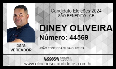 Candidato DINEY OLIVEIRA 2024 - SÃO BENEDITO - Eleições