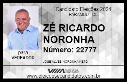 Candidato ZÉ RICARDO NORONHA 2024 - PARAMBU - Eleições