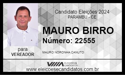 Candidato MAURO BIRRO 2024 - PARAMBU - Eleições