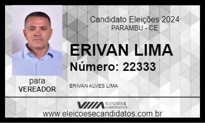 Candidato ERIVAN LIMA 2024 - PARAMBU - Eleições