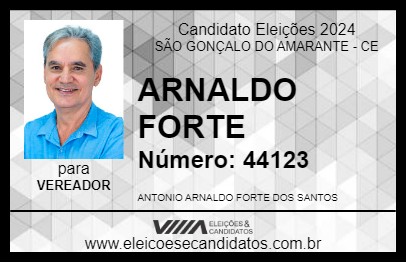 Candidato ARNALDO FORTE 2024 - SÃO GONÇALO DO AMARANTE - Eleições