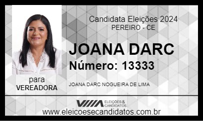 Candidato JOANA DARC 2024 - PEREIRO - Eleições