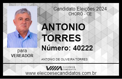 Candidato ANTONIO TORRES 2024 - CHORÓ - Eleições